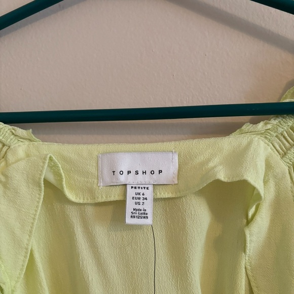 Lime Green Ruffled Sleeveless Top - Picture 2 of 3